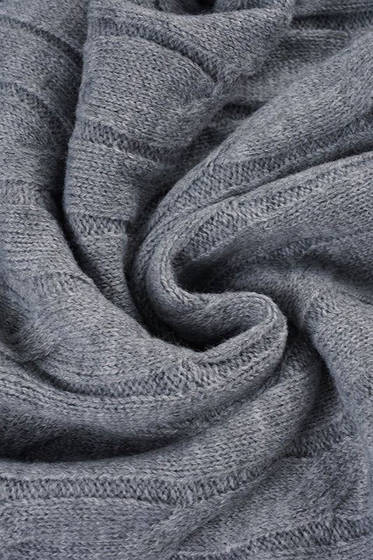 Celine Gray knit fabric close-up showing the soft textured stitching.