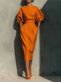 Cordelia pleated lantern-sleeve midi dress, view 1