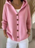 Cosette Hooded Knit Cardigan, Pink
