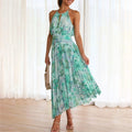 Damaris halter keyhole floral maxi dress, view 1
