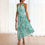 Damaris halter keyhole floral maxi dress, view 1