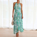 Damaris halter keyhole floral maxi dress, view 2
