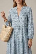 Delfina printed V-neck tiered maxi dress, detail view