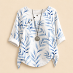 Della Lightweight Embroidered Linen Blouse - White - Designed by Bella Hudson