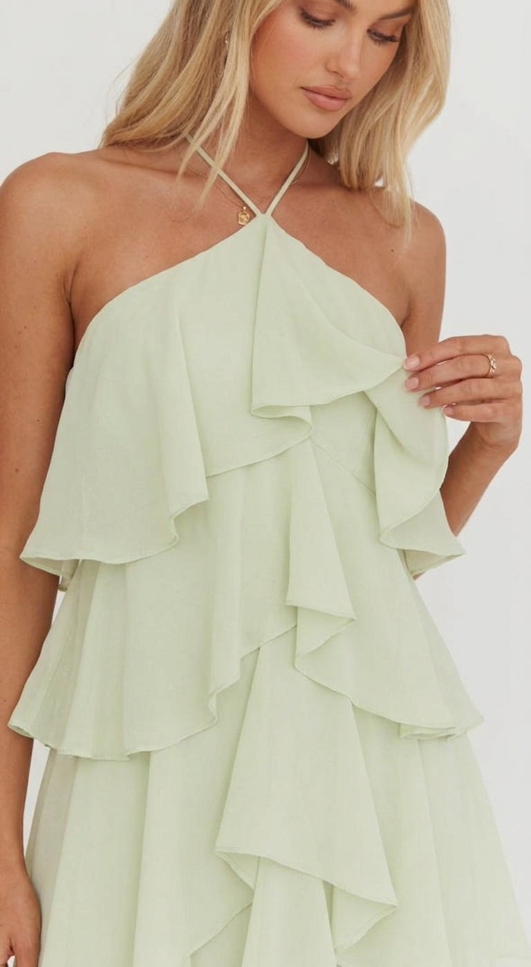 Camila Maxi Dress Floral Halter Tiered