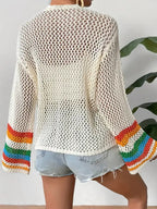 Elodie crochet granny-square open-front cardigan, view 5