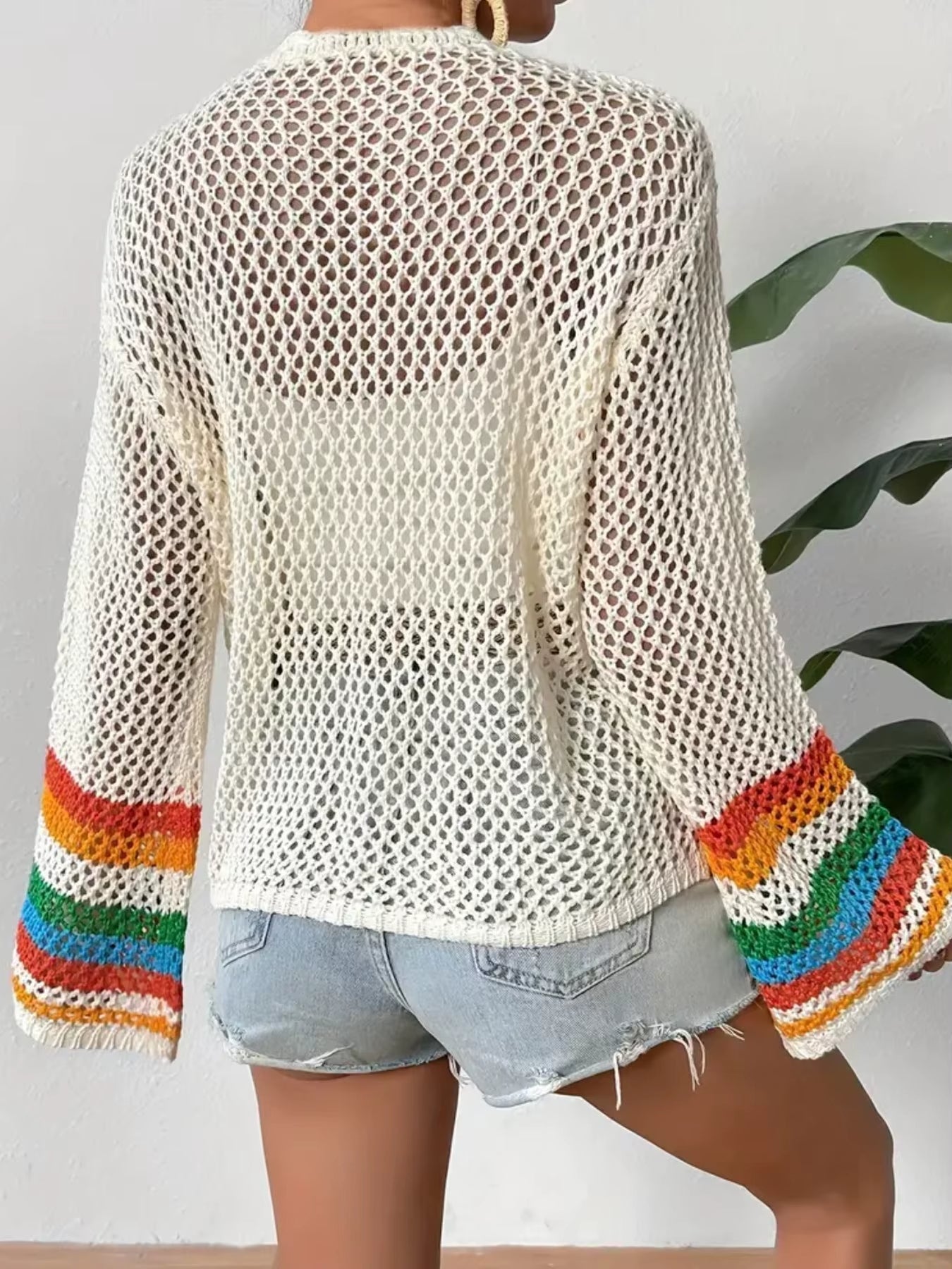 Elodie crochet granny-square open-front cardigan, view 5