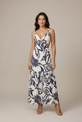 Elowen floral waist-tie cutout maxi dress, view 1