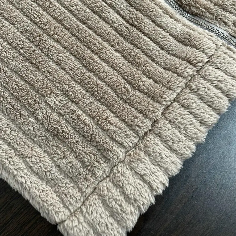 Faunette Fluffy Zip-Up Lapel Cardigan, back view
