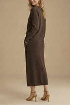 Faustine knitted midi skirt two-piece set, view 5