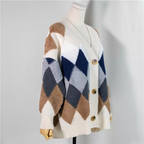 Fernanda Puff-Sleeve Oversized Cardigan, back view