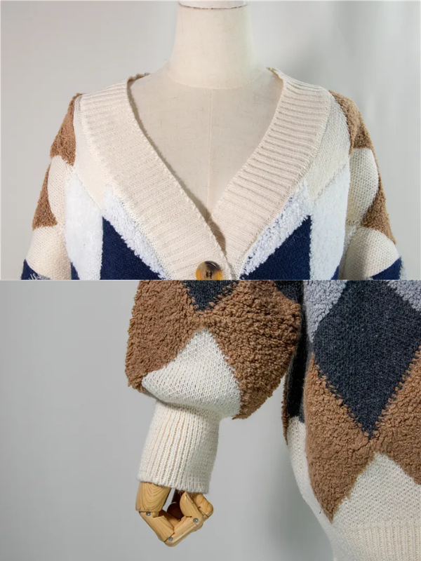 Fernanda Puff-Sleeve Oversized Cardigan, styled view