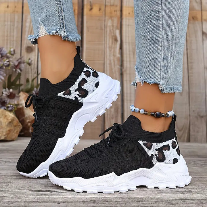 Finley Knit Platform Sneakers, Black