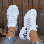 Finley Knit Platform Sneakers, White