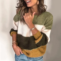 Florentine Colour-Block Crew Neck Sweater, Yellow