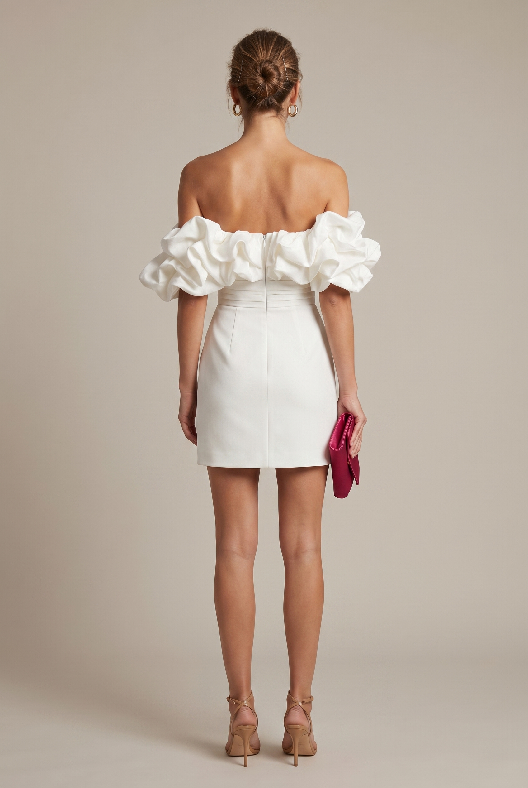 Serena Mini Dress Off-Shoulder Ruffle Sweetheart