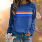 Gemma Striped Crew Neck Sweater, Blue