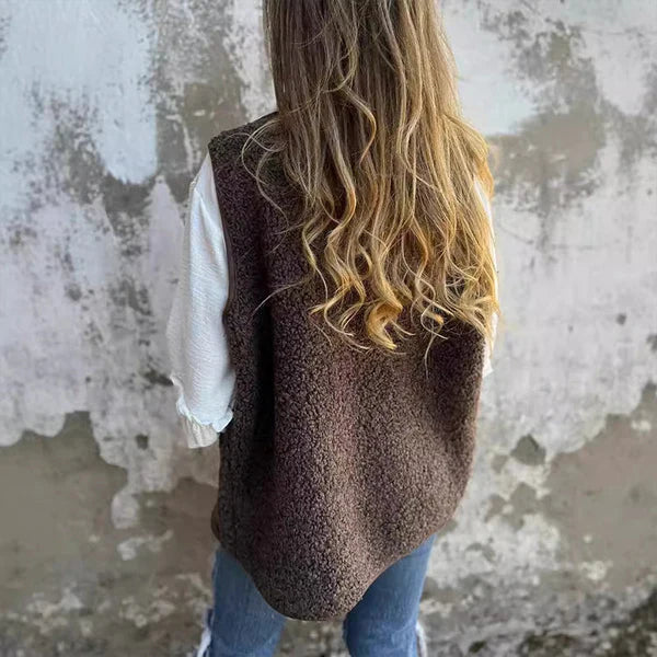 Genevieve Button-Front Vest, side view