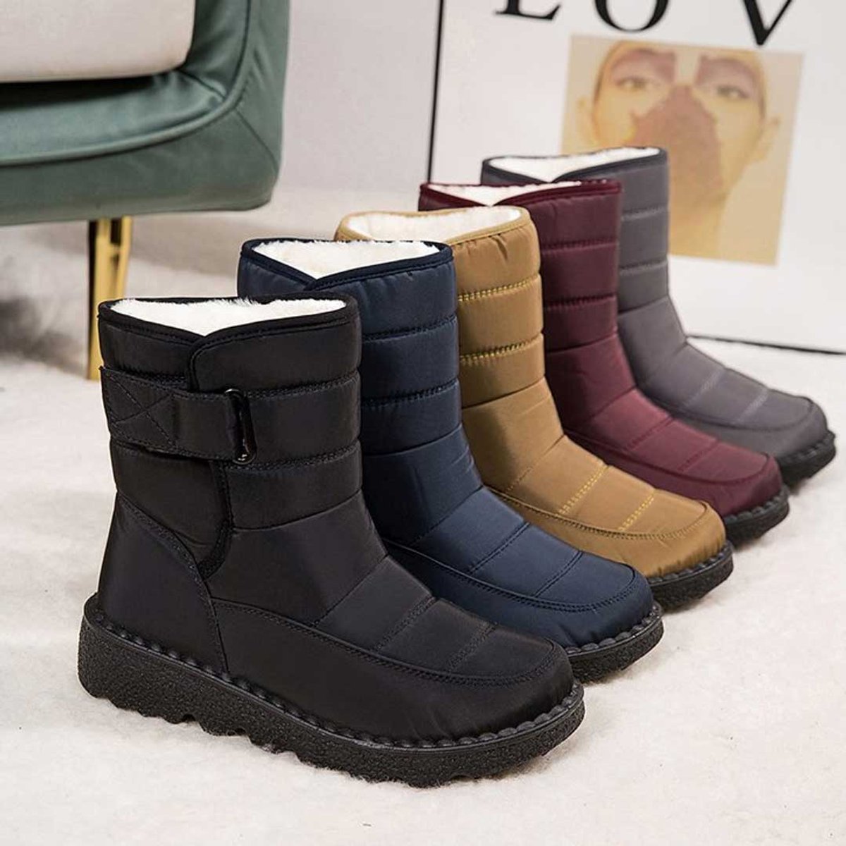Gisela Waterproof Fleece-Lined Knee High Boots, detail view