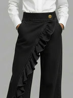 Harlow wide-leg ruffle denim jeans, view 6