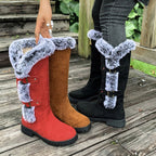Harriet Faux-Fur Buckle Knee High Boots, buckle view