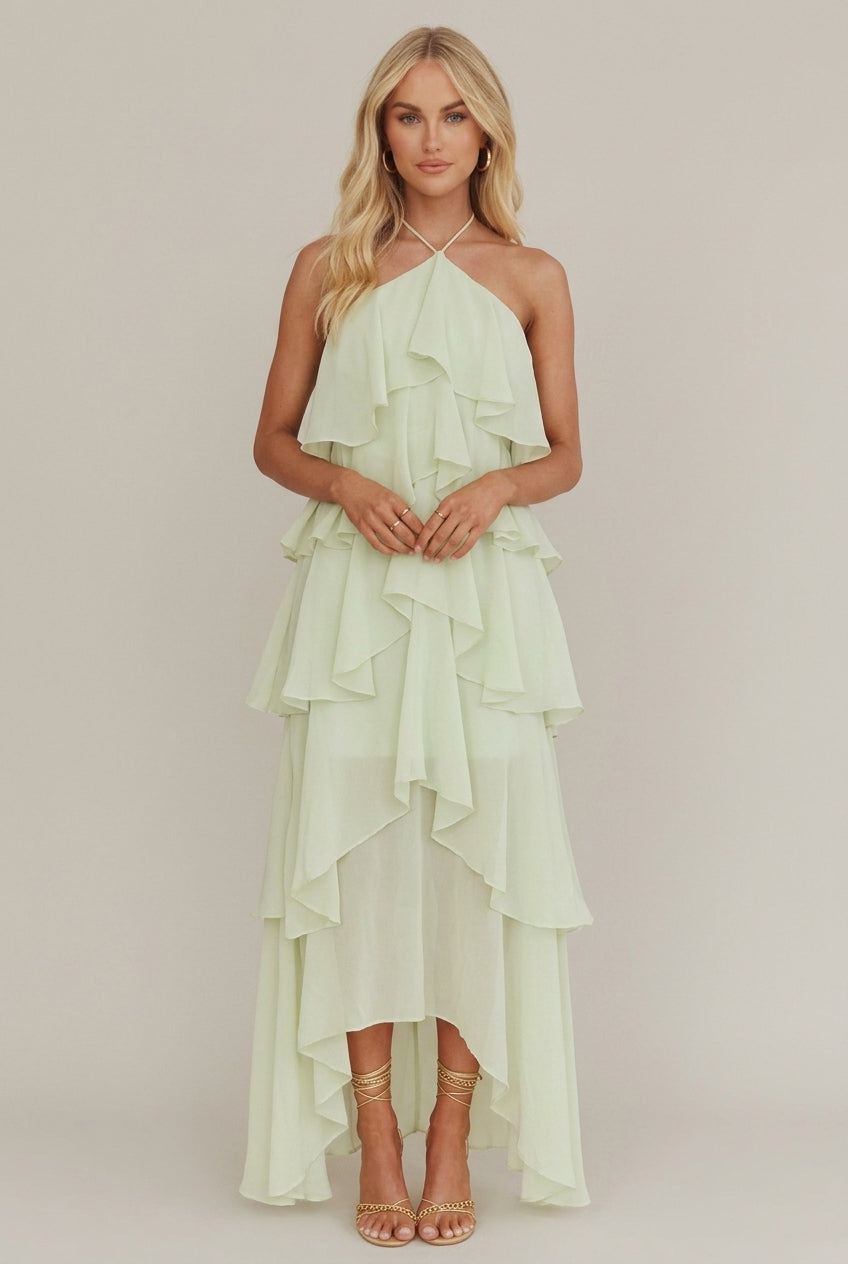 Camila Maxi Dress Floral Halter Tiered