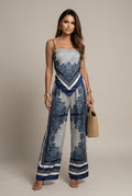 Ines Two-Piece Set Lace-Up Printed Casual