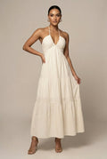 Genevieve Maxi Dress Halter Tiered Bow-Back