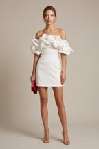 Serena Mini Dress Off-Shoulder Ruffle Sweetheart