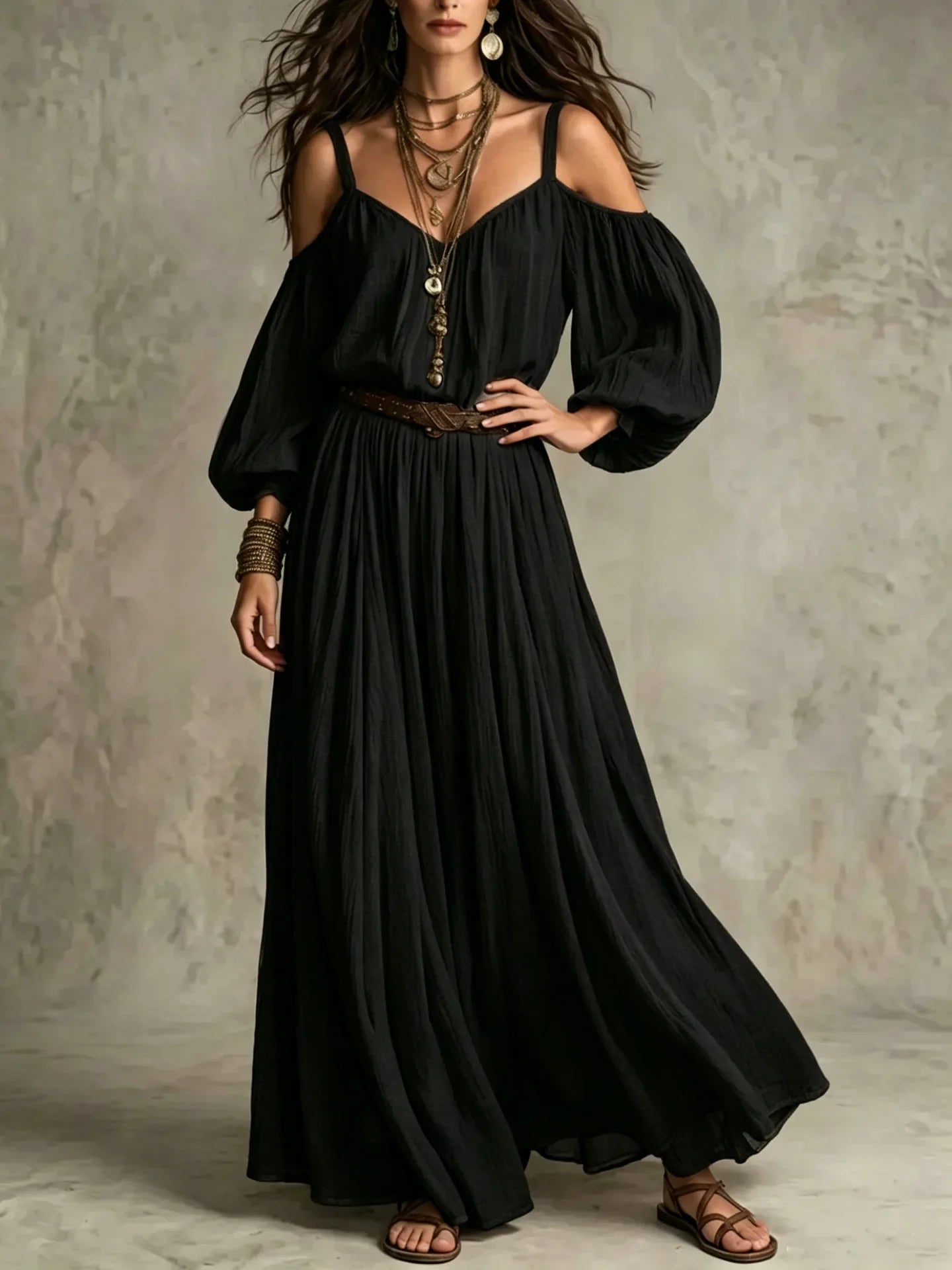 Josephina off-shoulder puff-sleeve maxi dress, view 3