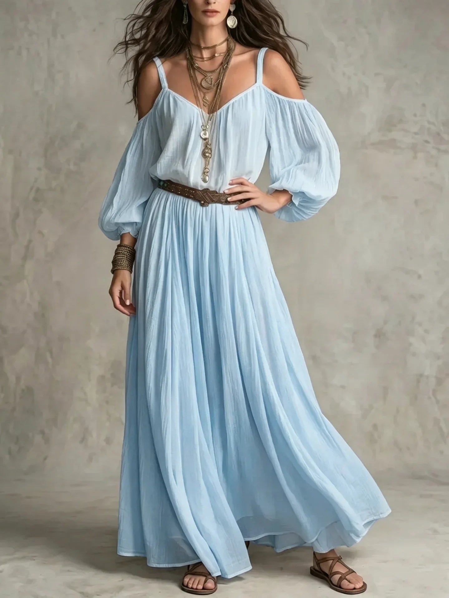 Josephina off-shoulder puff-sleeve maxi dress, view 5