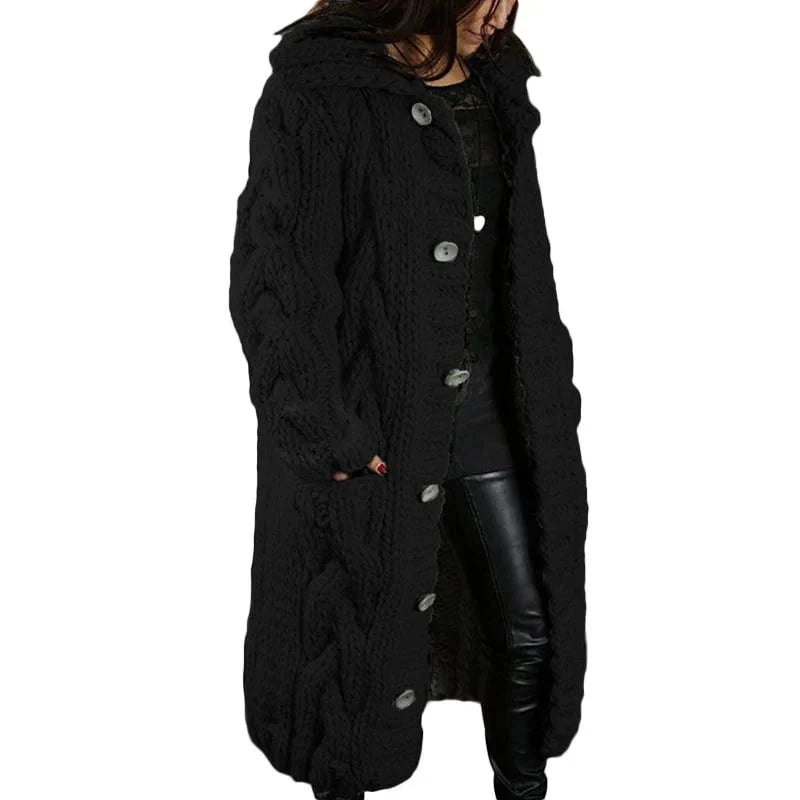 Josephine Wide-Fit Knit Cardigan, Black