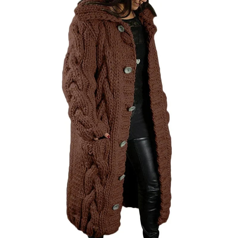Josephine Wide-Fit Knit Cardigan, Brown