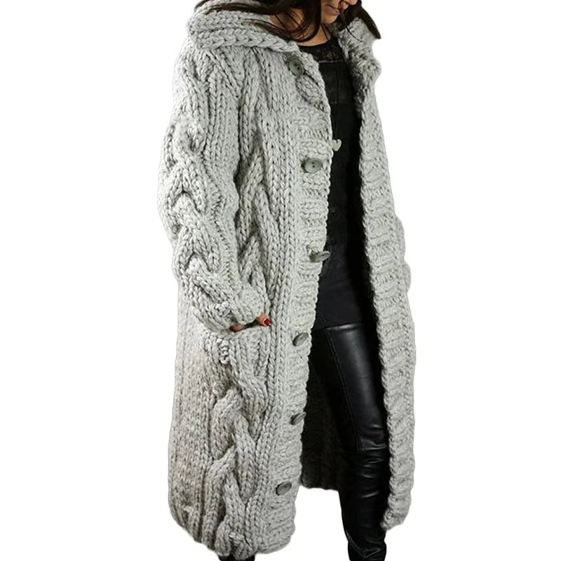 Josephine Wide-Fit Knit Cardigan, Light Gray