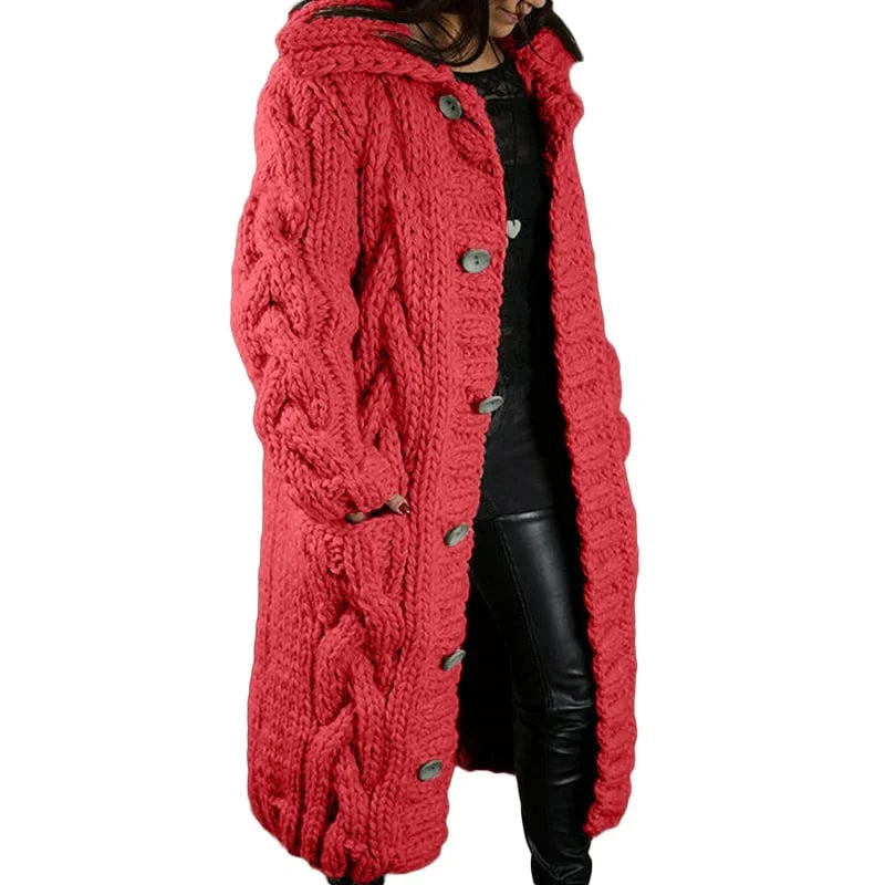 Josephine Wide-Fit Knit Cardigan, Red