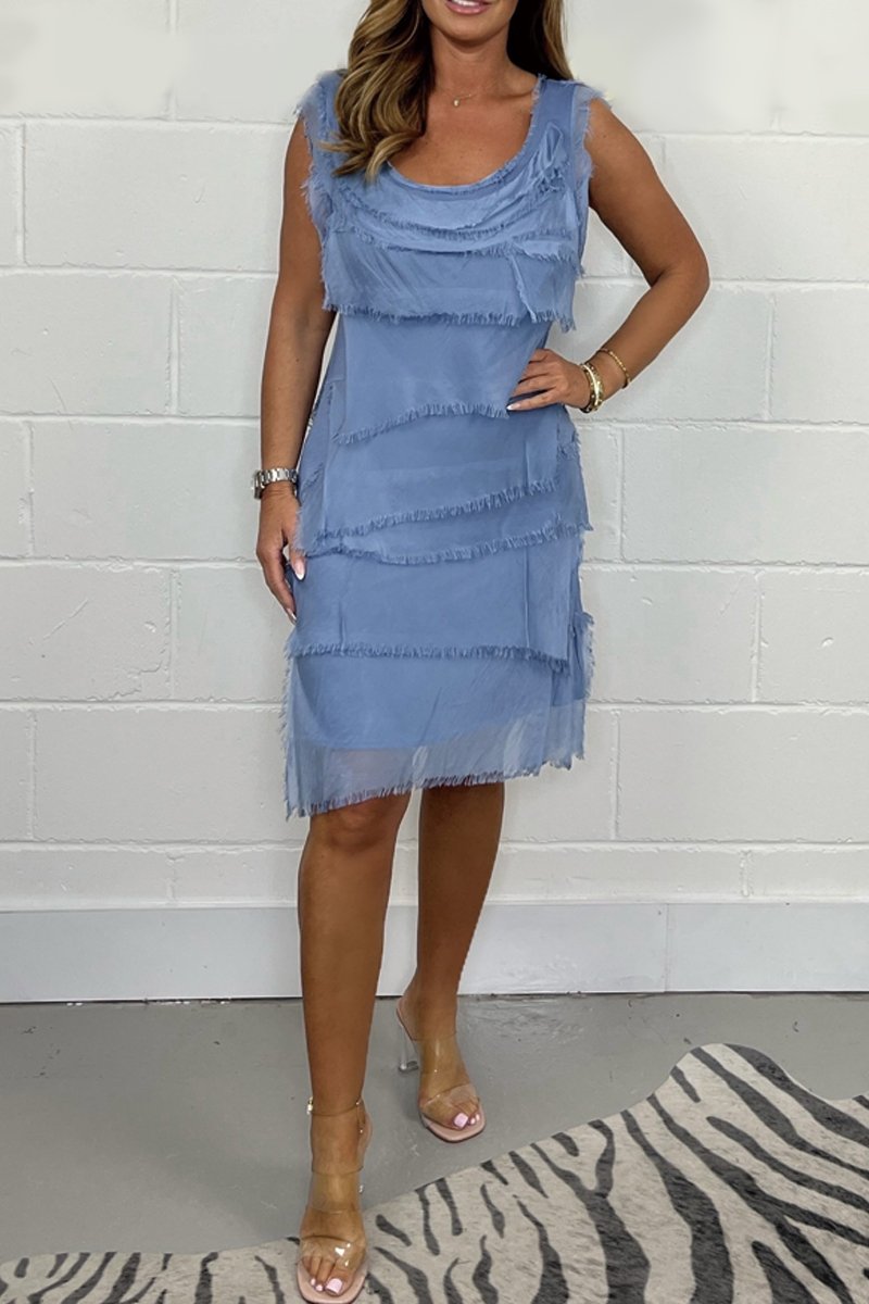 Ilaira Sleeveless Dress Chic Fringe Layered