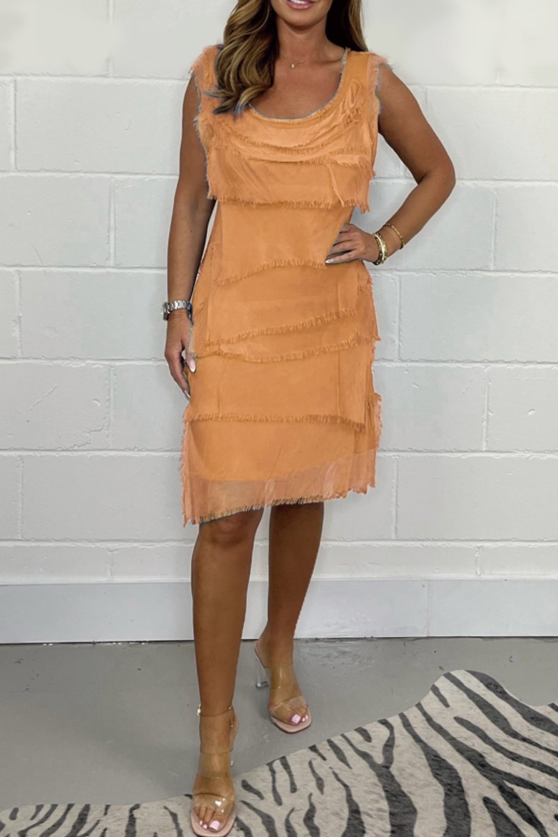 Ilaira Sleeveless Dress Chic Fringe Layered