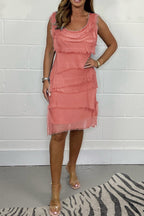 Ilaira Sleeveless Dress Chic Fringe Layered