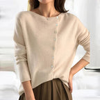 Juliska Soft Knit Button-Front Cardigan, Beige