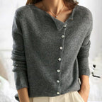 Juliska Soft Knit Button-Front Cardigan, Gray