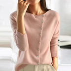 Juliska Soft Knit Button-Front Cardigan, Pink
