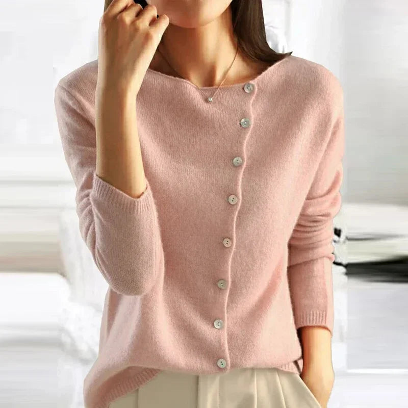 Juliska Soft Knit Button-Front Cardigan, Pink