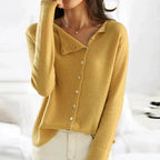 Juliska Soft Knit Button-Front Cardigan, Yellow