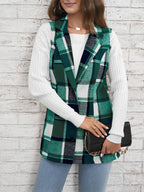 Juniper Plaid Long Vest, lifestyle view