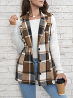 Juniper Plaid Long Vest, styled view