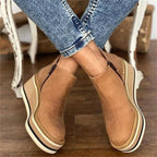 Luna Wedge Platform Zip-Up Ankle Boots, sole view