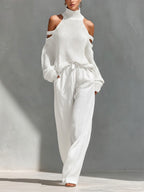Magnolia Two-Piece Set Cold-Shoulder Wide-Leg