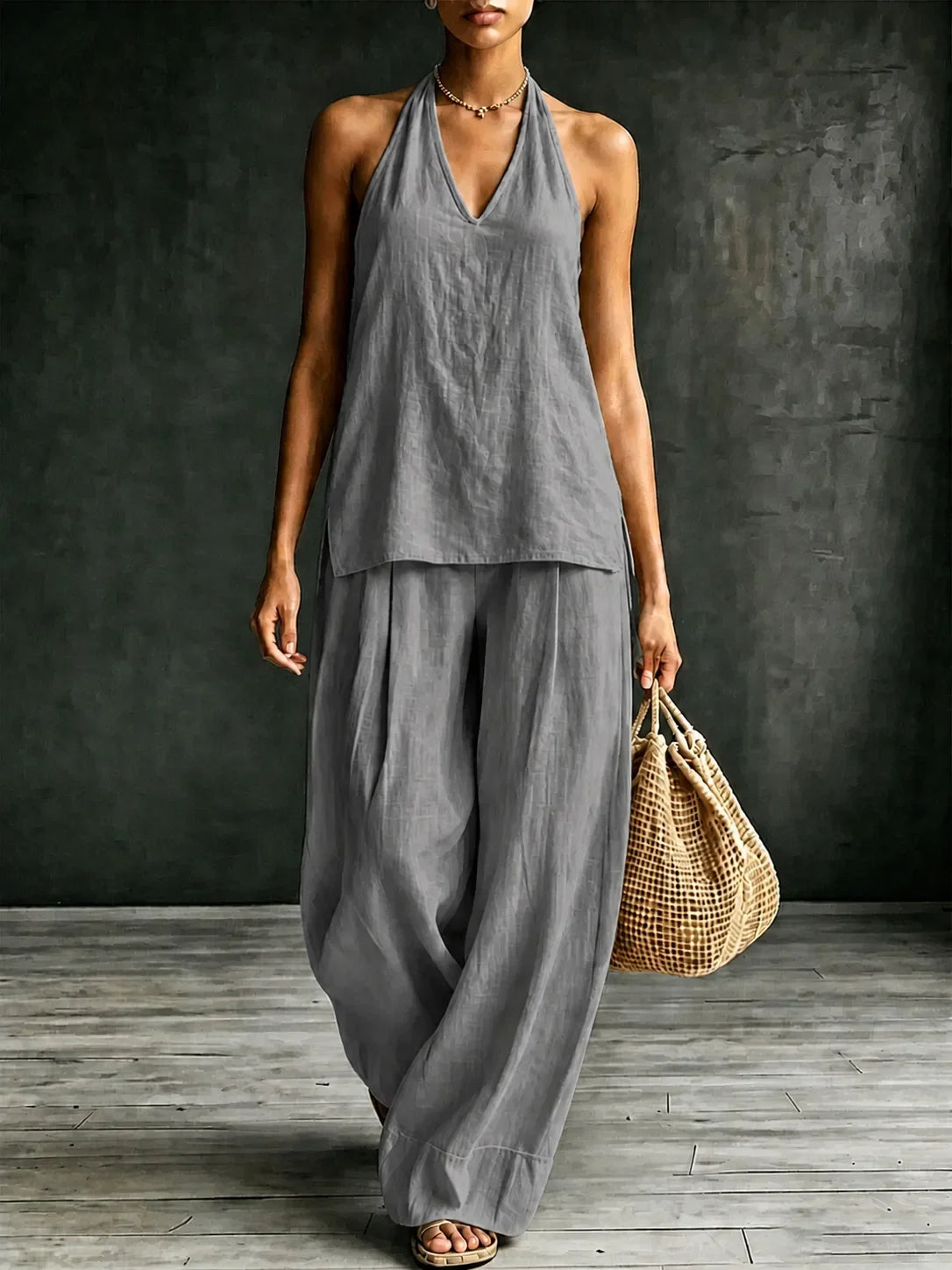 Marceline relaxed wide-leg jumpsuit, view 8
