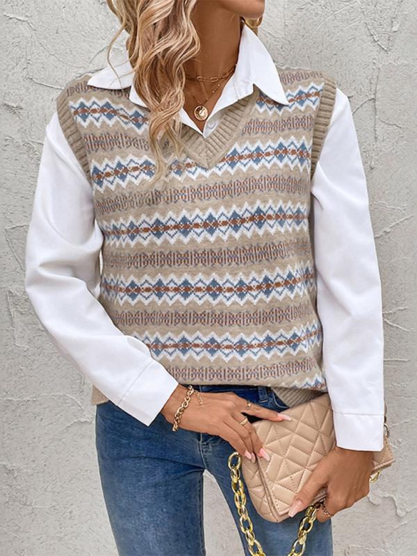 Marcella Jacquard Knit Vest, front view