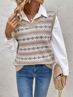 Marcella Jacquard Knit Vest, styled view